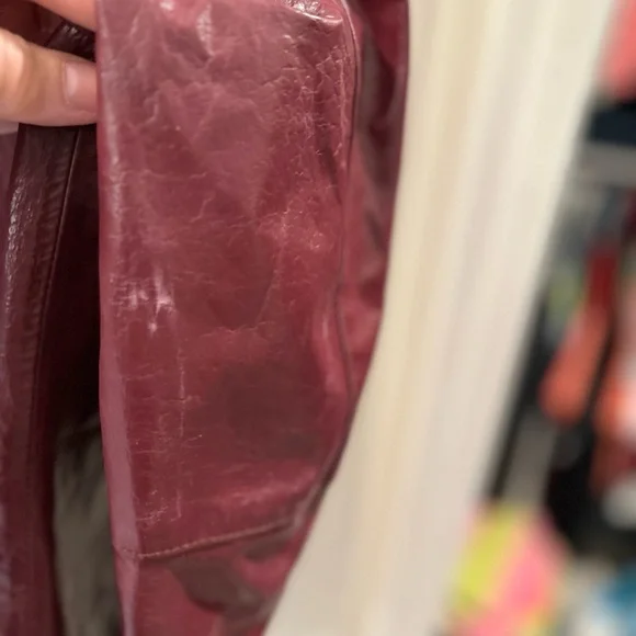 Copper Key Burgundy Leather Shirt Jacket - Picture 9 of 10